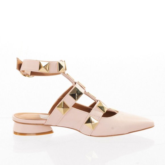 OVYE' By CRISTINA LUCCHI Leather T-Strap Shoes EU 36 US 6 Studded - Picture 4 of 4